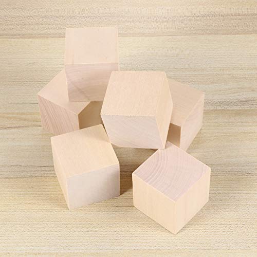 Milisten 12pcs Basswood Carving Blocks Wooden Cubes Unfinished Rectangular Wood Blocks Wood Square Cubes Blocks for Painting and Decorating DIY