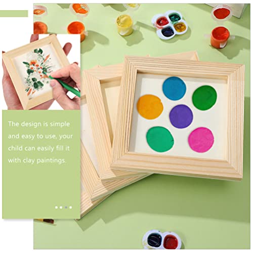 Toddmomy 8 pcs Clay picture frame photo frame wooden craft frames unfinished wooden picture frames Clay Wooden Picture Frame Painting Clay Wooden Toddmomy