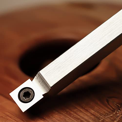 Mini Carbide Tipped Wood Lathe Turning tools Combo set Rougher Detailer Finisher with Wood Handle and Diamond Round Square Carbide Inserts，3pcs Asieg Tool