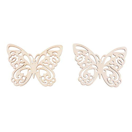 20pcs Country Style Butterfly Shape Wooden Gift Tags Hanging Embellishments Ornaments DIY Craft Favor Labels KODORIA