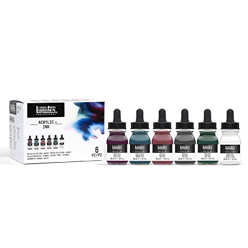 Liquitex Professional Acrylic Ink, 1-oz (30ml), Muted Collection, Set of 6 Liquitex