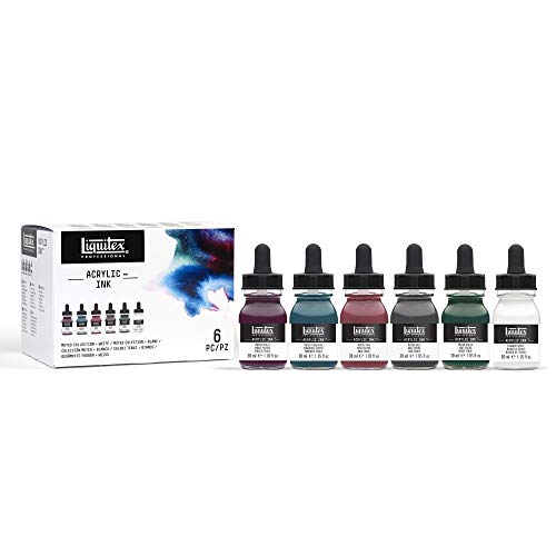 Liquitex Professional Acrylic Ink, 1-oz (30ml), Muted Collection, Set of 6 - WoodArtSupply