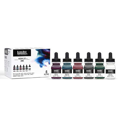 Liquitex Professional Acrylic Ink, 1-oz (30ml), Muted Collection, Set of 6 Liquitex