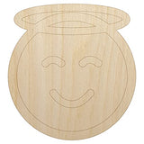 Angel Face Halo Emoticon Unfinished Wood Shape Piece Cutout for DIY Craft Projects - 1/4 Inch Thick - 6.25 Inch Size Sniggle Sloth