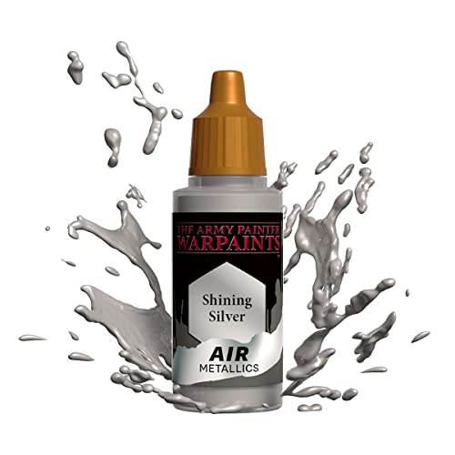 The Army Painter Warpaint Air Metallics Shining Silver - Acrylic Non-Toxic Heavily Pigmented Water Based Paint for Tabletop Roleplaying, Boardgames, - WoodArtSupply