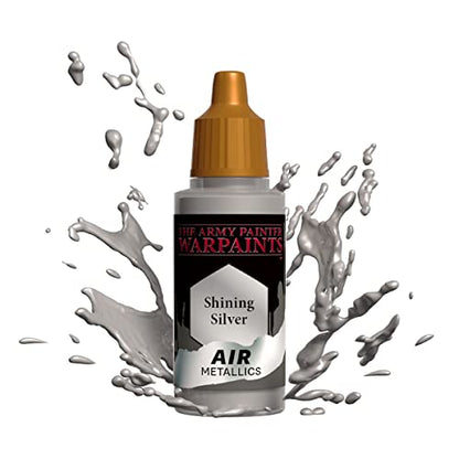 The Army Painter Warpaint Air Metallics Shining Silver - Acrylic Non-Toxic Heavily Pigmented Water Based Paint for Tabletop Roleplaying, Boardgames, - WoodArtSupply