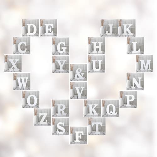 AOCEAN 6 Inch White Wood Letters Unfinished Wood Letters for Wall Decor Decorative Standing Letters Slices Sign Board Decoration for Craft Home Party AOCEAN