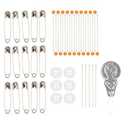 Fiskars Sewing Kit - 62-Piece Sewing Set with Case - Craft Supplies for Sewing - Clear