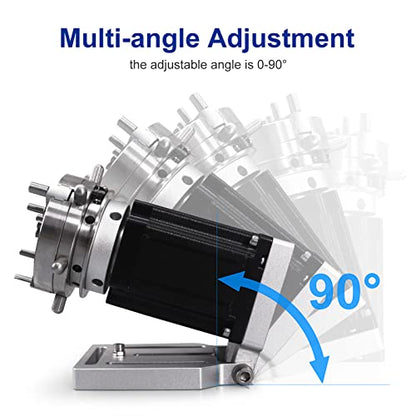 ComMarker 83mm Chuck Rotary Axis for Laser Marking Machine, Fiber Laser Engraver Attachment, Rotary Axis Perfect for Jewelry, Rings, Bracelets - WoodArtSupply