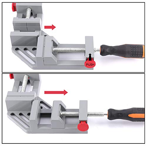 ZOENHOU 2 PCS 90 Degree Double Handle Right Angle Clamp, Quick Release Corner Clamps, Aluminum Alloy Angle Clamp with Adjustable Swing Jaw, Wood ZOENHOU