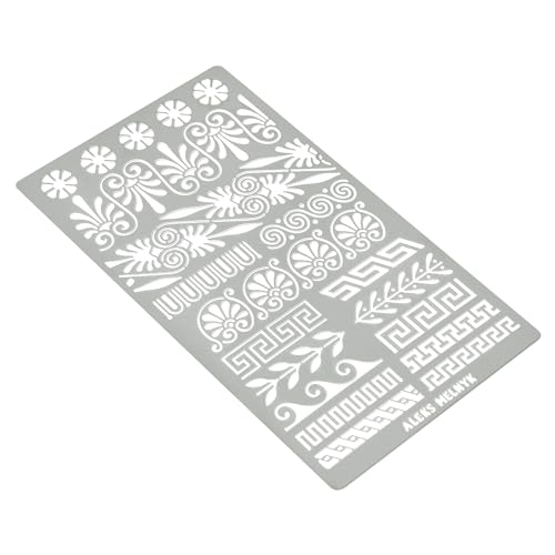 Aleks Melnyk #36 Small Border Stencils for Bullet Journaling, Greek Key Stencils, Celtic Knot, Ornate Viking Stencils, Steel Journal Stencils, Metal - WoodArtSupply