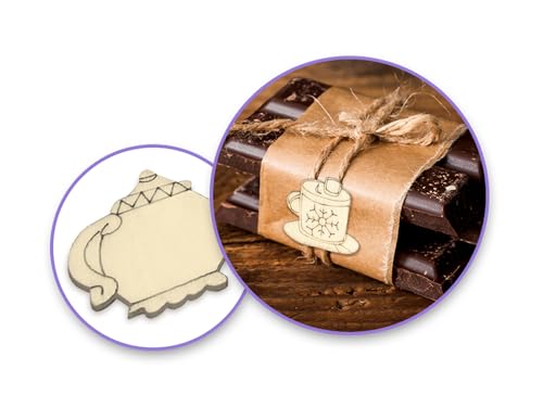Sweet Beverage - Unfinished Laser Cut Out Wooden Shapes for Crafting - Natural Wood - 15 Pieces Forever in Time