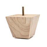 OUTWATER 3 in. x 3-7/8 in. Unfinished Solid Hardwood Square Bun Foot | 4 Pack with 4 Free Insert Nuts and Drill Bit OUTWATER