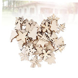 TEHAUX 100PCS Natural Unfinished Wood Slices Christmas Rustic Decor Unfinished Christmas Ornaments Unfinished Wood Crafts Centerpieces Rustic Wood TEHAUX