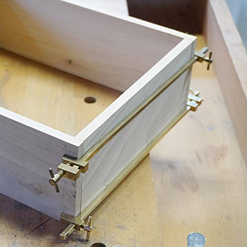 KAKURI Bar Clamps for Woodworking 8-1/4" HATAGANE Japanese Wood Clamps, Metal Parallel Clamps Tool Set 2 Pcs, Brass Gold, Made in JAPAN KAKURI