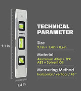 URASISTO 2 Pack Torpedo Level 9-INCH Level with 45°/90°/180° Bubbles, Small Measuring Tool URASISTO