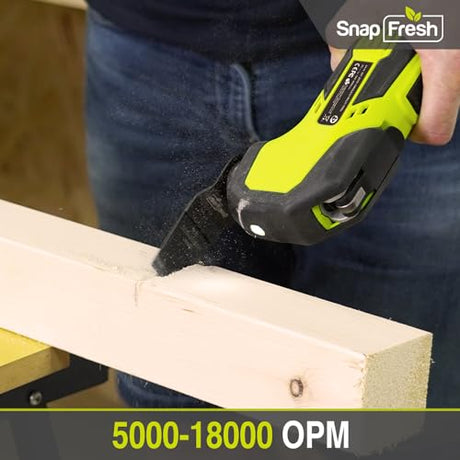 SnapFresh Cordless Oscillating Tool, 20V Oscillating Multi-Tool with 6 Speed, 3.2°Oscillating Angle, 22pcs Accessories, 2.0Ah Battery and Fast SnapFresh