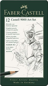 Faber-Castell 9000 Graphite Sketch Pencil Sets Art 8B - 2H set of 12 Faber-Castell