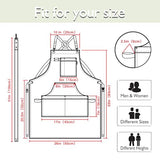 Stenffy Handmade Work Apron, Cotton Canvas, Multiple Pockets, Adjustable Cross Back Weight Apron, BBQ Cafe Kitchen Painting Carpenter Artist Apron, Stenffy