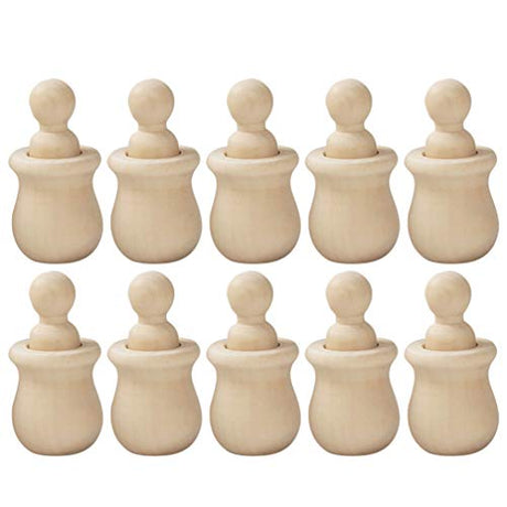 Milisten 10 Set Puppet Unfinished Peg Dolls Home Decor Hand Decor Wooden Peg Doll Bodies Unfinished Wooden DIY Doll Montessori Peg Doll Art for Toys Milisten