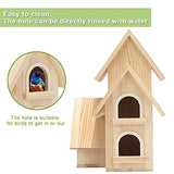 Lyfreen DIY Bird Houses for Outside Pine Wooden Bird House with Hanging Tools for Bluebird Hummingbird Wren Finch Birdhouse Bird Hut Box for Garden Lyfreen