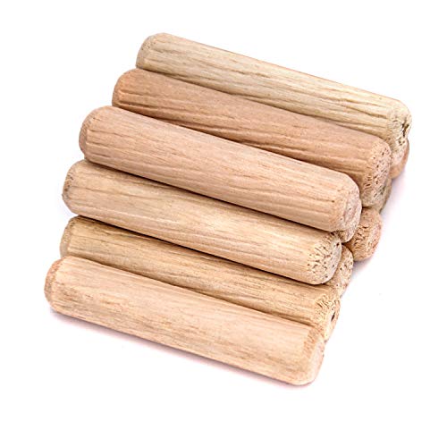 ZOENHOU 1000 PCS 6mm x 1 1/2‘’ Wooden Dowel Pins, Straight Dowel Rods Made of Hard Wood, Fluted Wood Dowel Plugs with Beveled Ends Tapered for Easy ZOENHOU