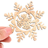 ABOOFAN 1 Set of Christmas Unfinished Wooden Snowflake Ornaments Snowflake Hanging Cutouts Blank Wood Slices Embellishments for Xmas Tree Decorations ABOOFAN