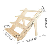 NBEADS 4-Tier Wooden Display Stand Riser, 12-Slot Earring Ring Holder Detachable Unfinished Wood Retail Jewelry Card Display Stand with Groove for NBEADS