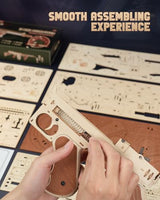 ROKR 3D Wooden Puzzle Tommy Gun Model Kit - Engaging Craft for Adults and Perfect Gift Idea ROKR