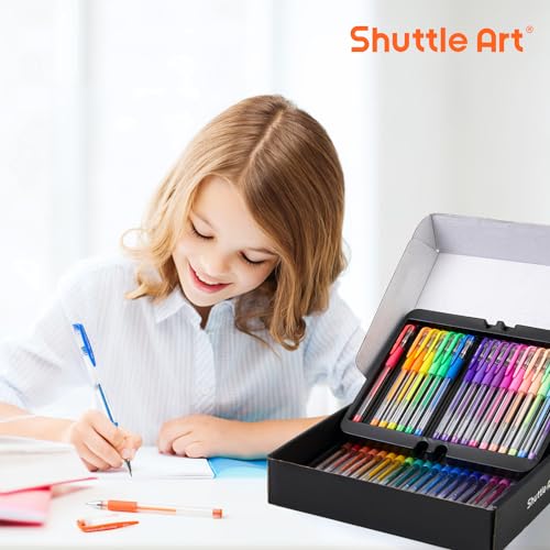 Shuttle Art Gel Pens, 120 Pack Gel Pen Set Packed in a Box, 60 Unique Colors with 60 Refills for Adults Coloring Books Drawing Doodling Crafts Shuttle Art