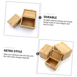 VOSAREA 1pc Box Wooden Storage Box Makeup Organizers Drawer Jewelry Organizer Unfinished Jewelry Cube Kids Jewelry Organizer Diy Trinket Keepsake VOSAREA