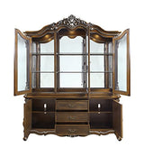Acme Latisha Wooden Hutch and Buffet with Glass Doors in Antique Oak ACME Furniture