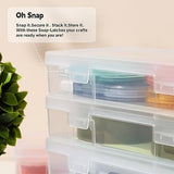 novelinks Stackable Plastic Clear Storage Box Containers with Latching Lid - Art Craft Supply Organizer Storage Containers for Pencil Box, Lego, novelinks