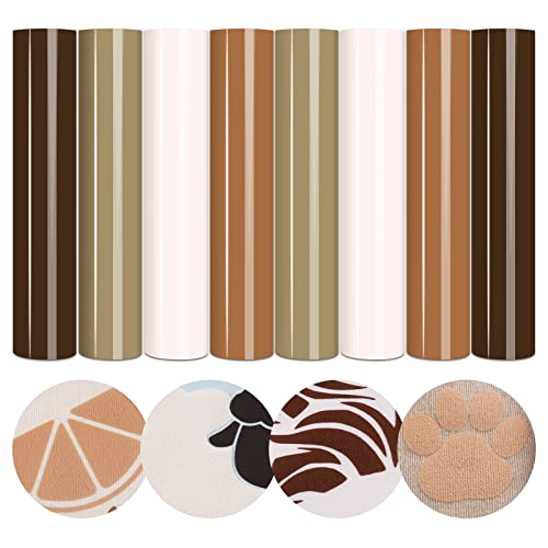 Tintnut Skin Tone Puff Vinyl Heat Transfer - 8 Sheets 12 x 10 inches 3D Puffy Heat Transfer Vinyl Foaming Nude Brown HTV Iron on Vinyl for T-Shirts - WoodArtSupply