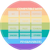 CRAVERLAND Pens Adapters for Cricut - Rainbow Pen Holders for Cricut Explore Air 3 Air 2 Air Maker 3 Maker 2 Maker to Compatible with At Least 40 CRAVERLAND