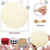 Whaline 10Pcs 18 Inch Valentine's Day Wood Circles for Crafts with Ribbon & Twine Holiday Rustic Round Wooden Signs Blank Wood Slices for Festival Whaline