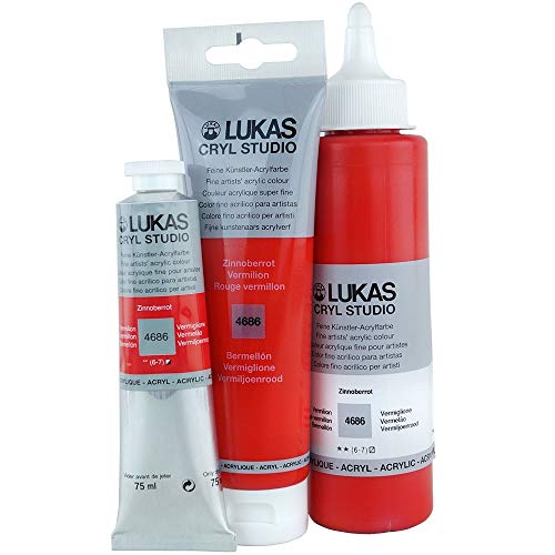 LUKAS CRYL Studio Artists Paint High Pigment Concentration Paint - 250 ml Bottle - Olive Green Lukas