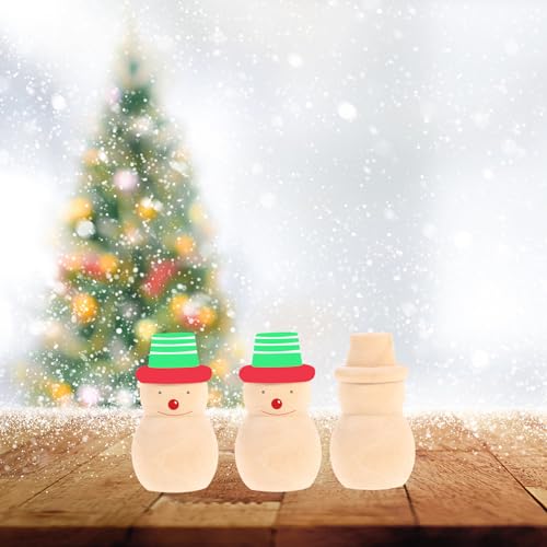 ifundom 20Pcs Wood Peg Dolls Unfinished Snowman Wooden People Unpainted Blank Wooden Peg Dolls Figures for DIY Crafts ifundom