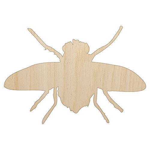 Fly Insect Sketch Unfinished Wood Shape Piece Cutout for DIY Craft Projects - 1/4 Inch Thick - 4.70 Inch Size Sniggle Sloth