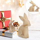 Healifty Natural Unfinished Wooden Rabbit to Paint DIY Easter Wood Decoration Ornament Farmhouse Wood Bunny Figure Embellishment Crafts for Home Healifty