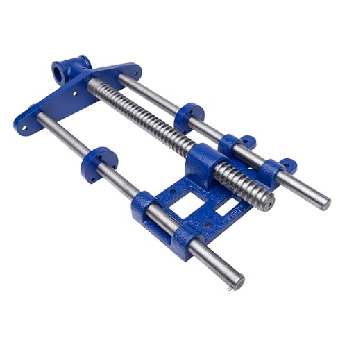 Yost Vises F10WW Woodworker's Vise | Front Vise | 10 Inch Woodworking Tool | Cast Iron Body Construction with a Solid Steel Main Screw | Blue - WoodArtSupply