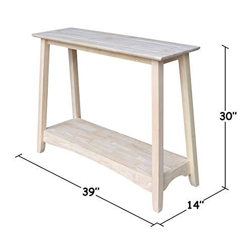 International Concepts Bombay Sofa Table, Unfinished - WoodArtSupply