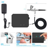 Gocheer Upgraded 40PSI Airbrush Kit, Dual-Action Multi-Function Airbrush Set with Compressor for Painting Portable Air Brush Set for Cake Decoration Gocheer