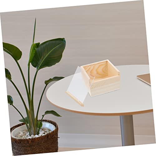 TEHAUX 3pcs Box Storage Wooden Box Sundries Storage Case Wood Crates Unfinished Wooden Decor Party Gifts Supplies Treasure Chest Gift Packing Desk TEHAUX