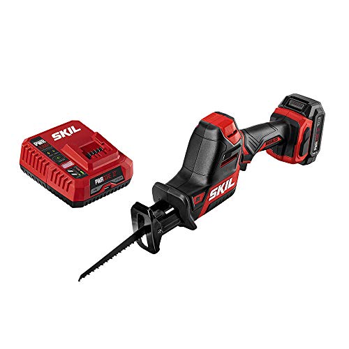 SKIL PWR CORE 12 Brushless 12V Compact Reciprocating Saw Kit, Includes 2.0Ah Lithium Battery and PWR JUMP Charger - RS582802 - WoodArtSupply