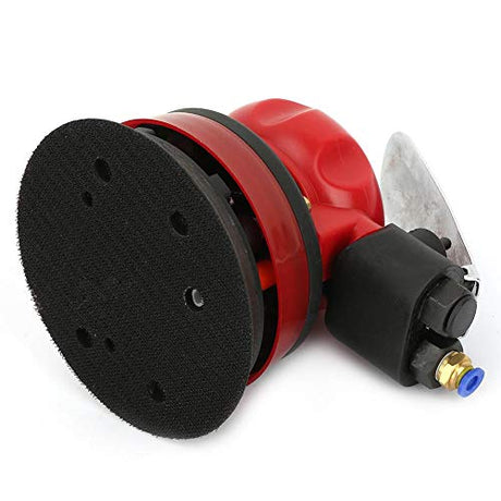 5" Air Random Orbital Palm Sander Powered Wet Orbital Air Palm Sander Pneumatic Portable Handheld 1/4" Inlet Grinding Machine Kit Reminnbor
