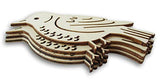 Wooden Birds - Miniature Laser Cut Wood Shapes- Unfinished Natural Wood - 4 Pieces CraftMedley