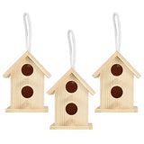 Wooden Bird House 3Pcs Innovative Outdoor Wooden Bird House Nesting Cage Ornament Hanging Birdhouse for Outside Garden Decoration Bird Nesting Box Fdit