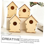 EXCEART 8 Pcs Christmas Wooden House Wood House Decor Birdhouse Kit Unfinished Wooden Bird Houses Christmas Tree Hanging Decoration Miniature Village EXCEART