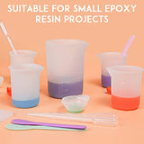 Silicone Resin Measuring Cups Tool Kit, Non-Stick Silicone Cups for Epoxy Resin, Reusable 250&100ml Silicone Mixing Cups with Stir Sticks, Pipettes, YITIAOXIAOYU